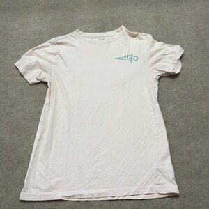 Reel Life Freshly Caught Fishing Graphic Tee – Size M – White/Teal/Yellow 1837